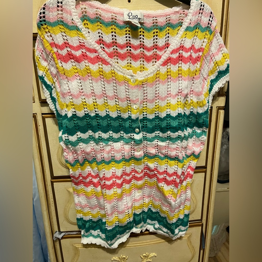 Lilly Pulitzer short sleeve sweater vintage 90’s